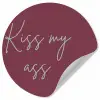 Kiss my ass - Lip - Bordeaux Wandcirkel behangsticker klein -3d