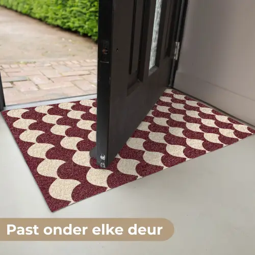 Rood - Tegelpatroon - Crème Deurmat klein 898 -USP_NL