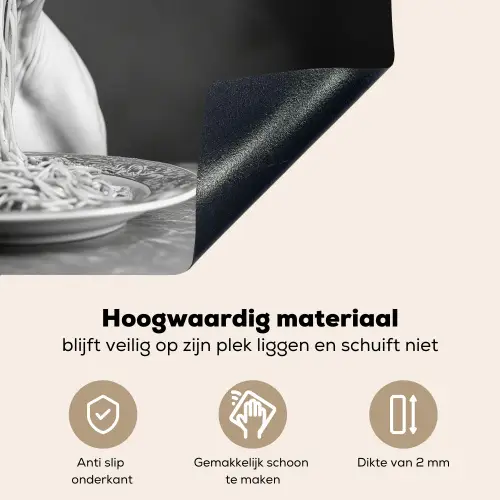 Sphynx - Kat - Dieren - Humor - Spaghetti - Zwart Wit Inductie beschemer met haakjes klein -ky-onderkant-nl