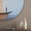 Wolk - Confetti - Boot - Wateroppervlakte Akoestische PET Vilt - Rond klein -sfeer5_closeup