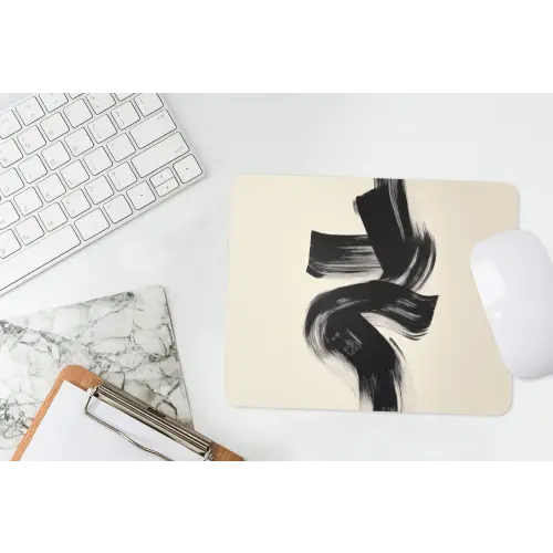 Strepen - Zwart - Abstract muismat rubber klein -witbureau