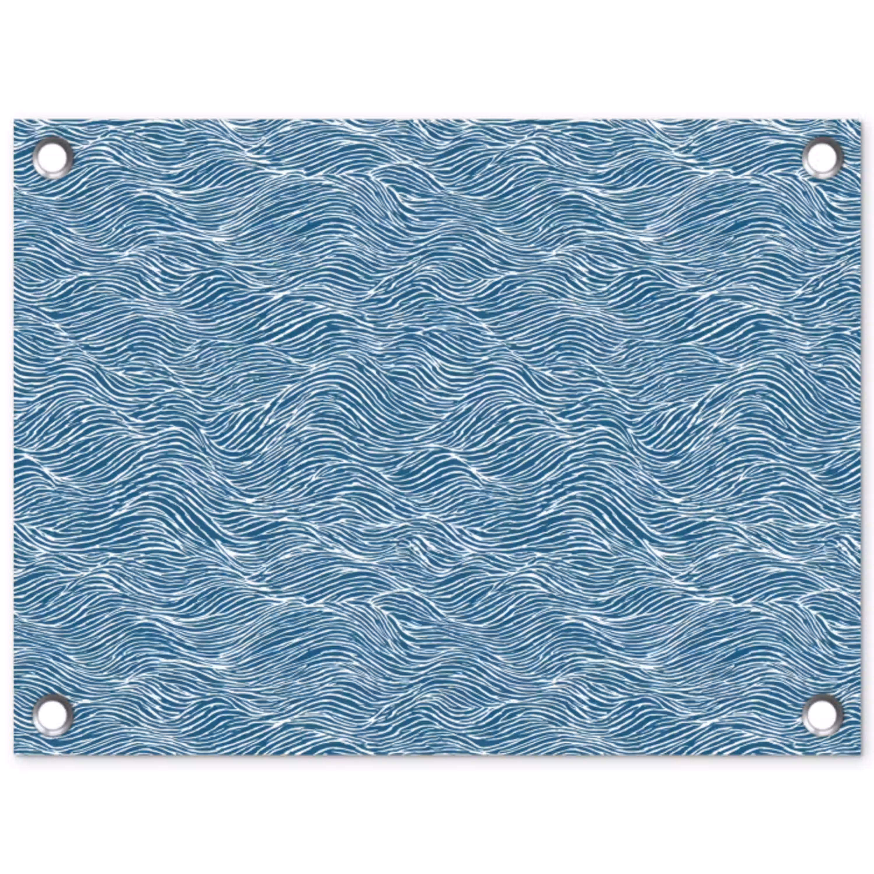Blauw - Wit - Golven - Getekend - Textuur tuinposter los doek klein 239 -3d
