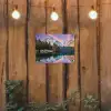 Bergen - Bos - Water - Lucht - Roze - Paars tuinposter los doek klein -sfeer1