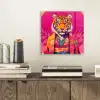 Tijger - Kimono - Planten - Roze plexiglas 5mm klein -sfeer1