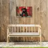 Puppy met Rode Pet en Spuitbus Tuinposter op houten frame 2 cm dik klein -sfeer4