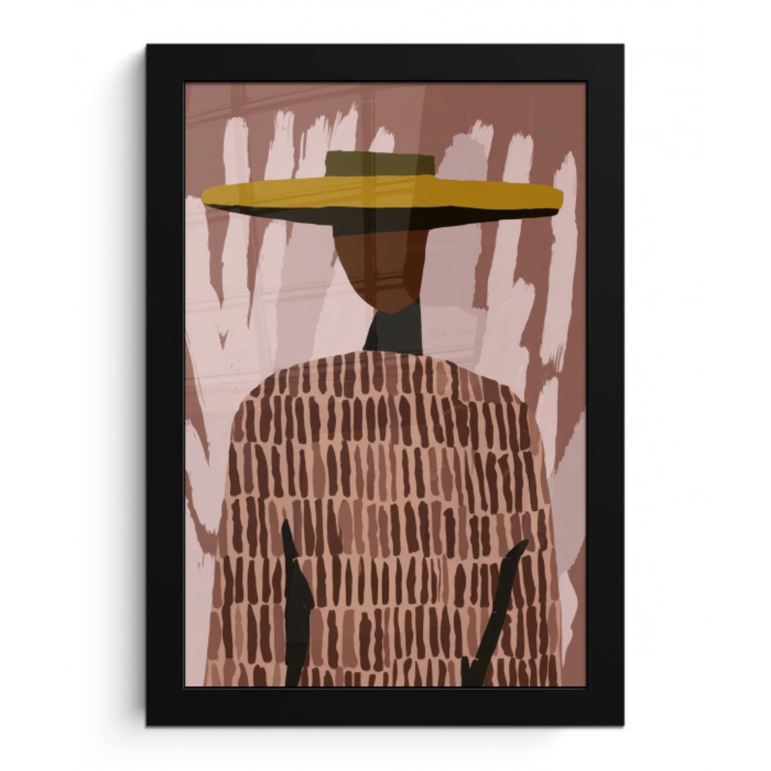 Abstract - Figuur - Illustratie - Hoed fotolijst zwart zonder passe partout klein -3d