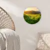 Gras - Heuvels - Zon - Natuur - Landschap Wandcirkel kunststof plaat 5mm dik klein -sfeer5