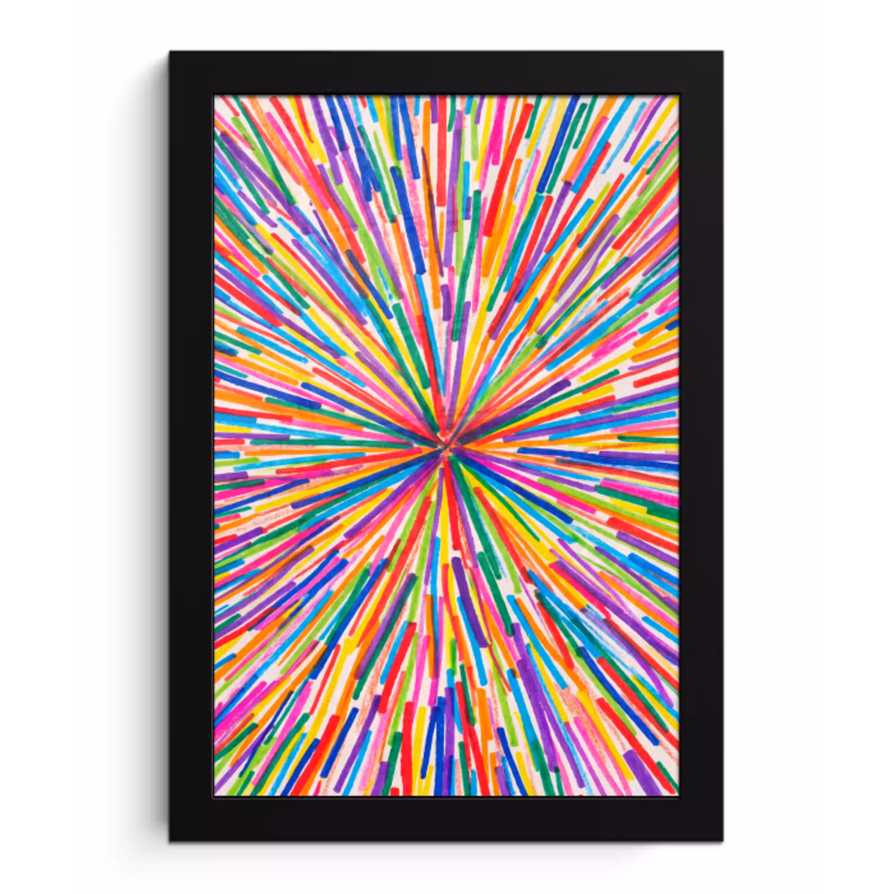 Lijnen - Kleurrijk - Abstract fotolijst zwart zonder passe partout klein -3d