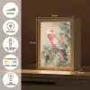 Roze kuifkaketoe - Tak met vruchten - Bladeren Light Box met kabel (Tafellamp) klein -USP_NL
