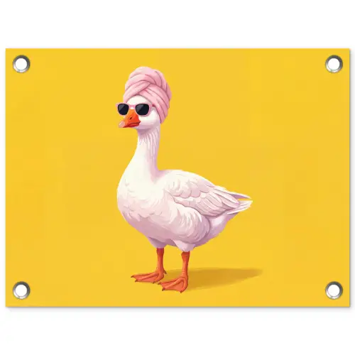 Eend - Zonnebril - Geel tuinposter los doek klein -3d