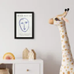 Henri Matisse - Hoofd - Vrouw - Blauw - Abstract fotolijst zwart zonder passe partout klein -usfeer4_kinderkamer