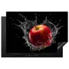 Appel - Rood - Water - Zwart - Fruit Inductie beschermer vinyl 3mm klein -3d