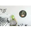 Kop - Bloemen - Groen - Koffie Wandcirkel aluminium klein -kinderkamer