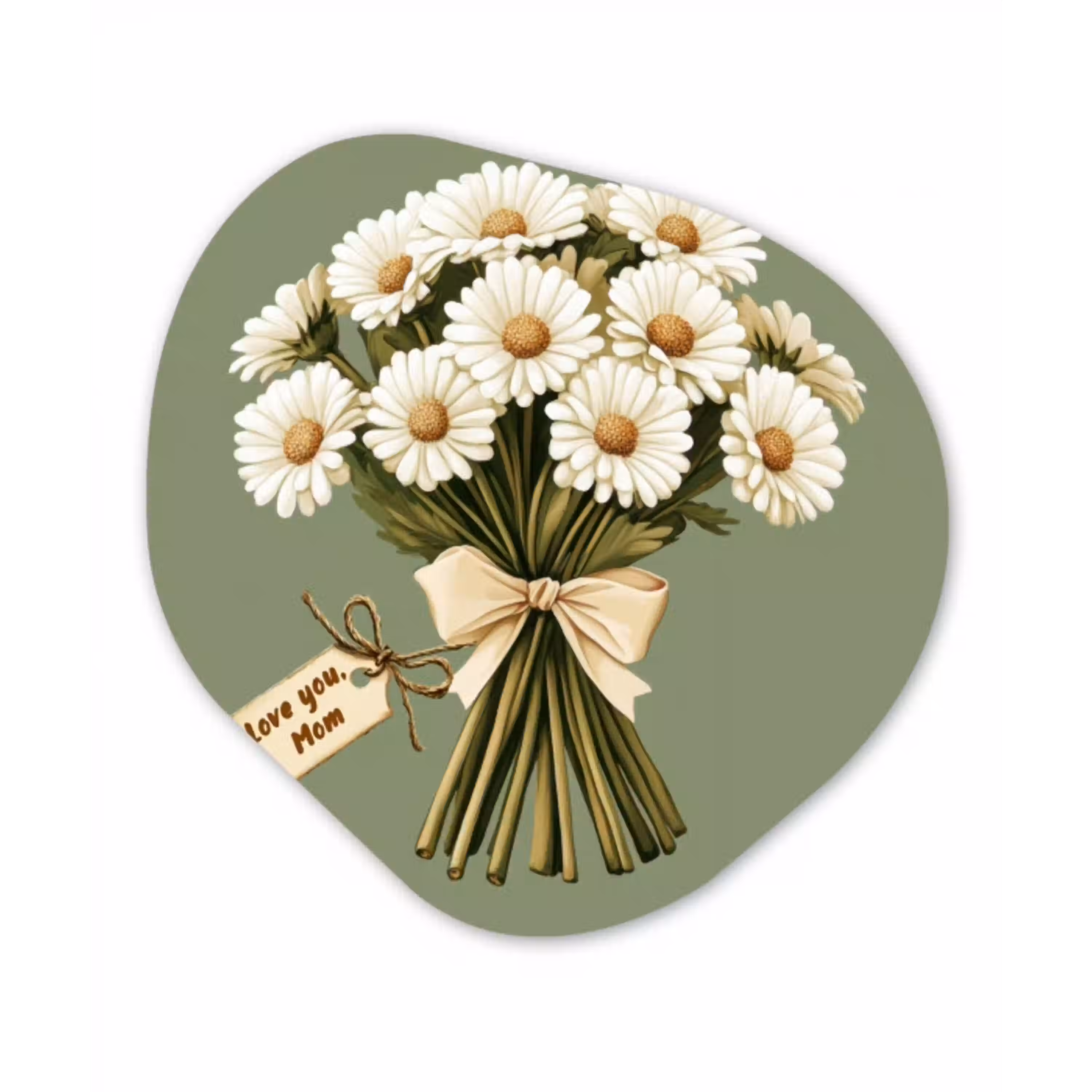 Lint - Boeket - Groen - Quote Wandcirkel Organisch Plexiglas middel -3d