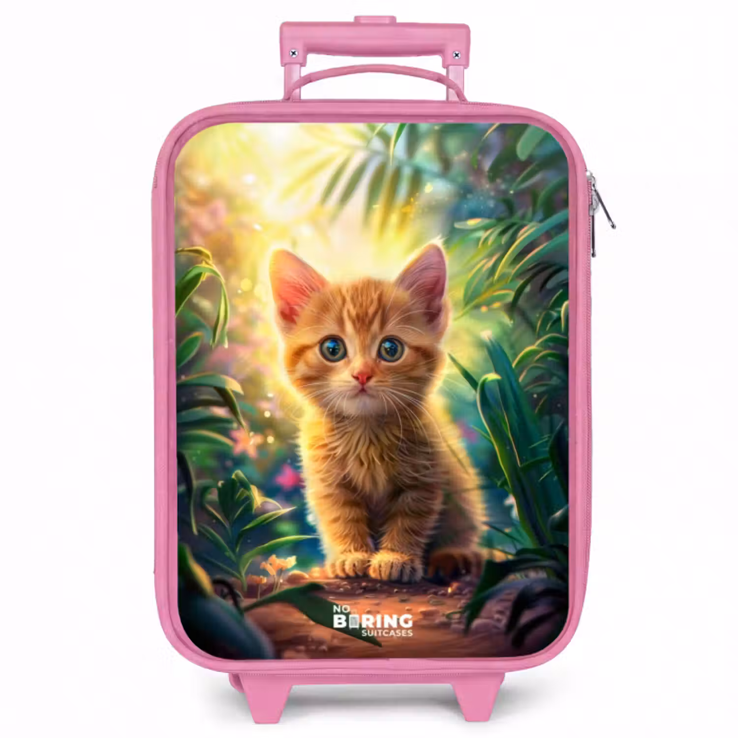 Kinderkoffer - Roze - Rode kitte in de groene natuur