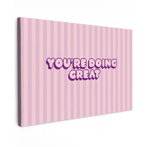 Paars - Strepen - You're doing great - Schaduw canvas 2cm klein -z3d