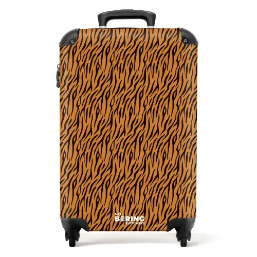 Oranje tijgerstrepen met vloeiend motief NBS - Handbagage koffer - Volwassenen Unisex middel -productfoto_recht