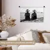 Vrouwen - Zonnehoed - Strand - Zwart - Wit Wandkleed katoen klein -sfeer1