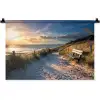 Zonsondergang - Strand - Duin - Gras - Bank Wandkleed katoen klein -zz3d