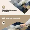 Rechthoeken - Abstract - Blauw Inductie beschemer met haakjes klein -ky-schoon-nl