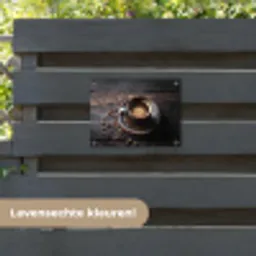 Kop - Koffie - Hout - Bonen tuinposter los doek klein -sfeer3