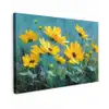 Penseelstreken - Bloemen - Felgeel - Abstract canvas 2cm klein -z3d