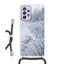 Riet - Bevroren - Winter - Natuur Hoesje Samsung Galaxy A52 5G met koord klein -3d