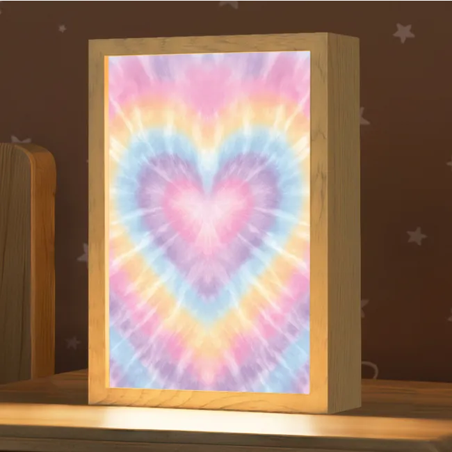 Kids’ Night Light - Heart shape - Pastel colors - Tie Dye