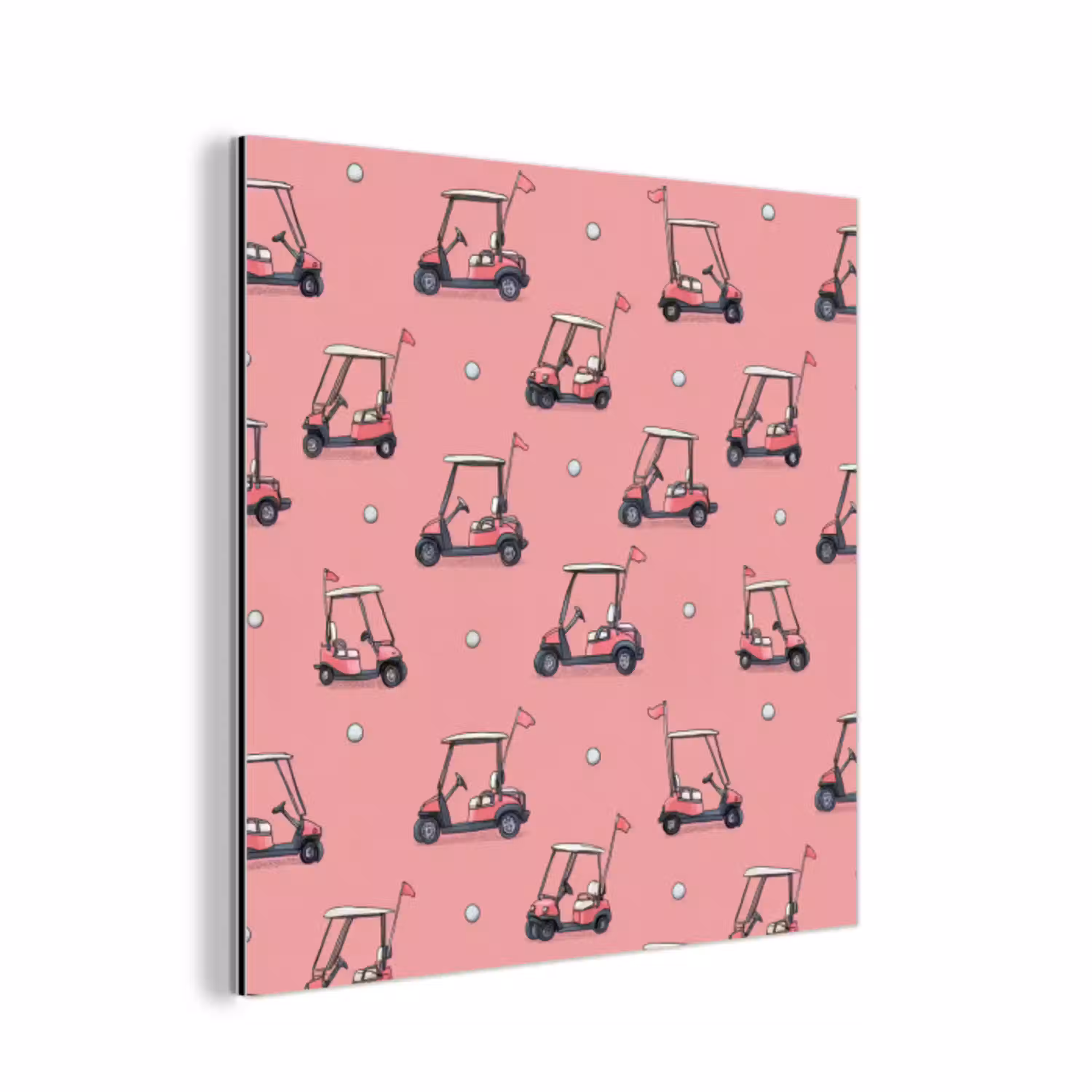 Golfkar - Retro - Roze aluminium wit klein 46 -3d
