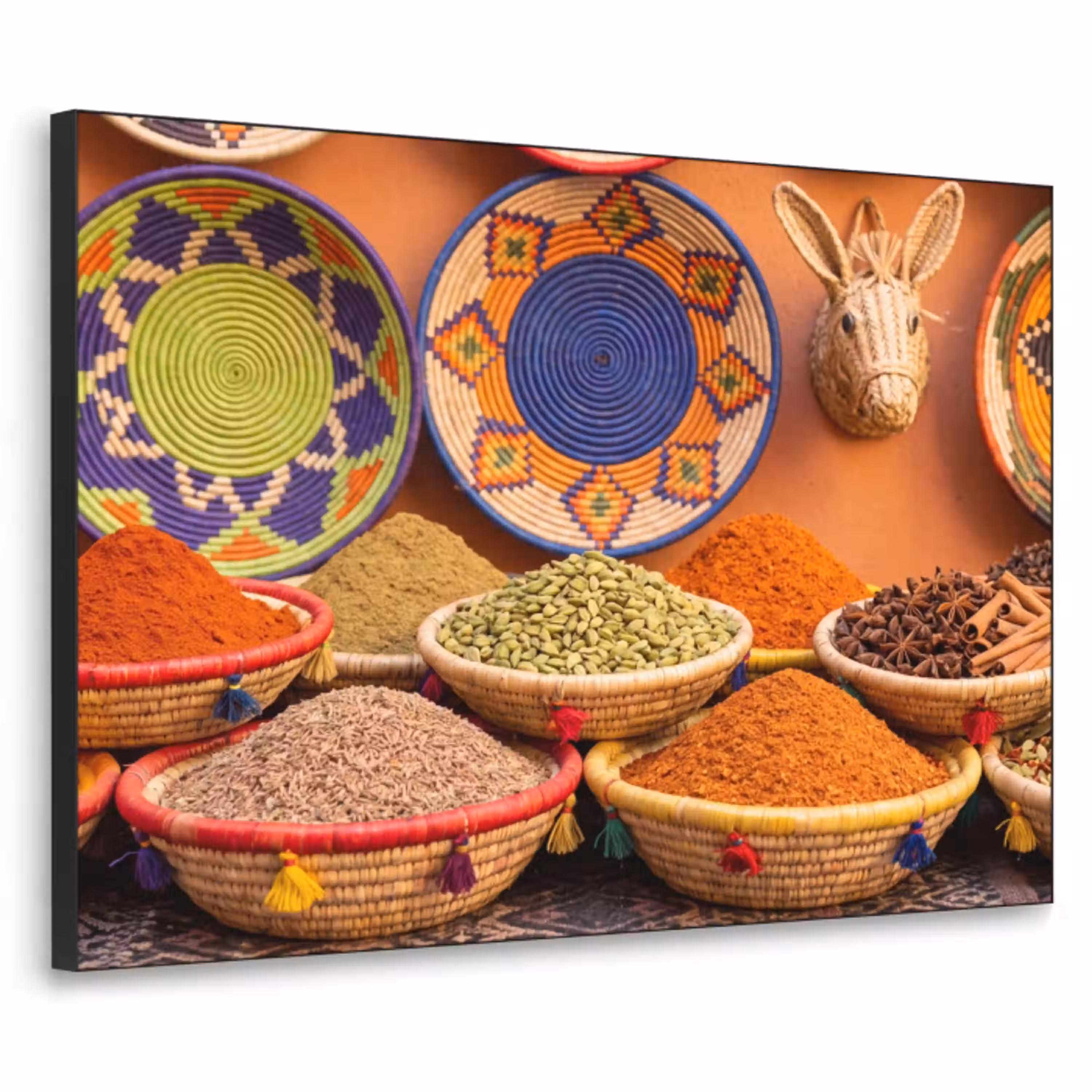 Eten - Kleurrijk - Cultuur Textielframe zwart klein -3d
