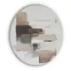 Penseelstreken - Balans - Beige - Bruin Akoestische PET Vilt - Rond klein -3d