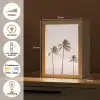 Palmbomen - Zonsondergang - Roze Light Box met kabel (Tafellamp) klein -USP_NL