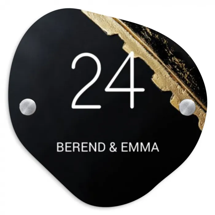 Gouden hoek - Klassiek Naambord Organisch middel -3d