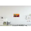 Zonnebloemen - Abstract - Oranje textielposter latten blank klein -kinderkamer