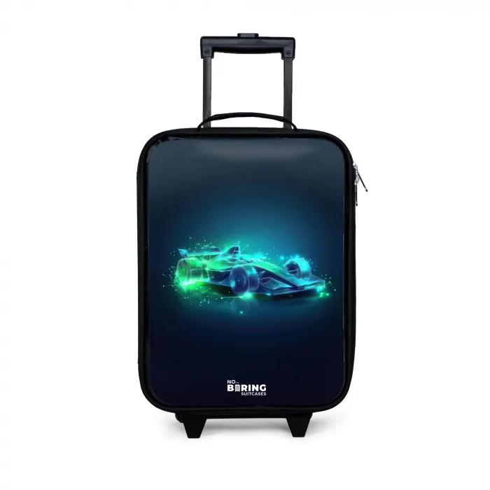 Neon racewagen in digitale stijl Kinderkoffer - Zwart klein -3d