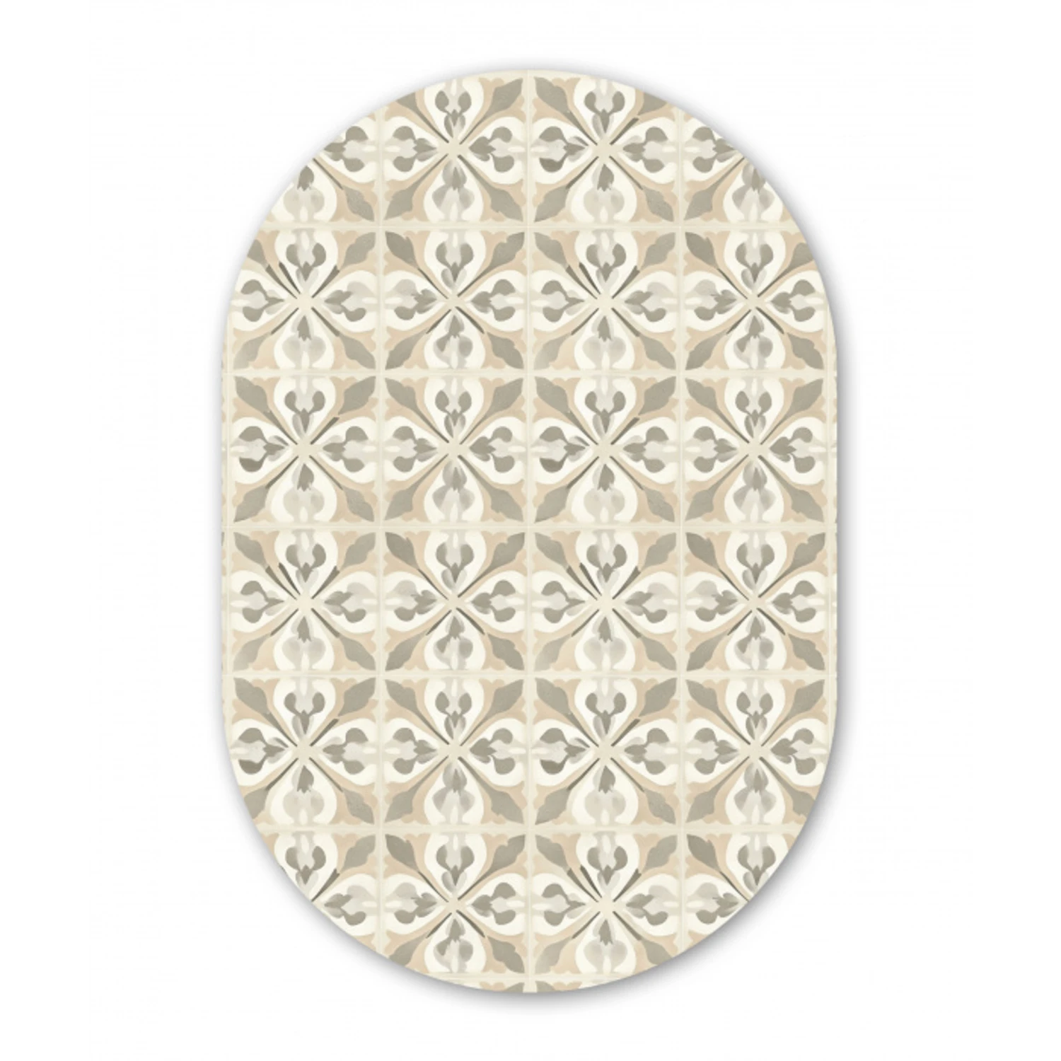 Tegel - Motief - Beige Wandcirkel Ovaal Aluminium middel 839 -3d