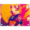 Varken - Bloemkroon - Kimono - Abstract tuinposter los doek klein -3d