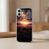 Landschap - Zonsondergang - Bloemenveld Apple iPhone 16 Plus klein -sfeer2