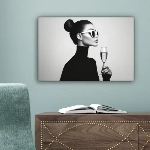 Vrouw - Champagne - Modern canvas 2cm klein -sfeer4