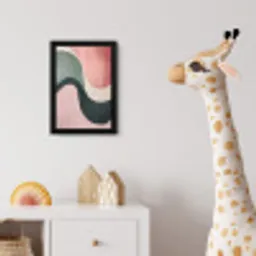 Abstract - Golven - Sierlijk - Roze fotolijst zwart zonder passe partout klein -usfeer4_kinderkamer