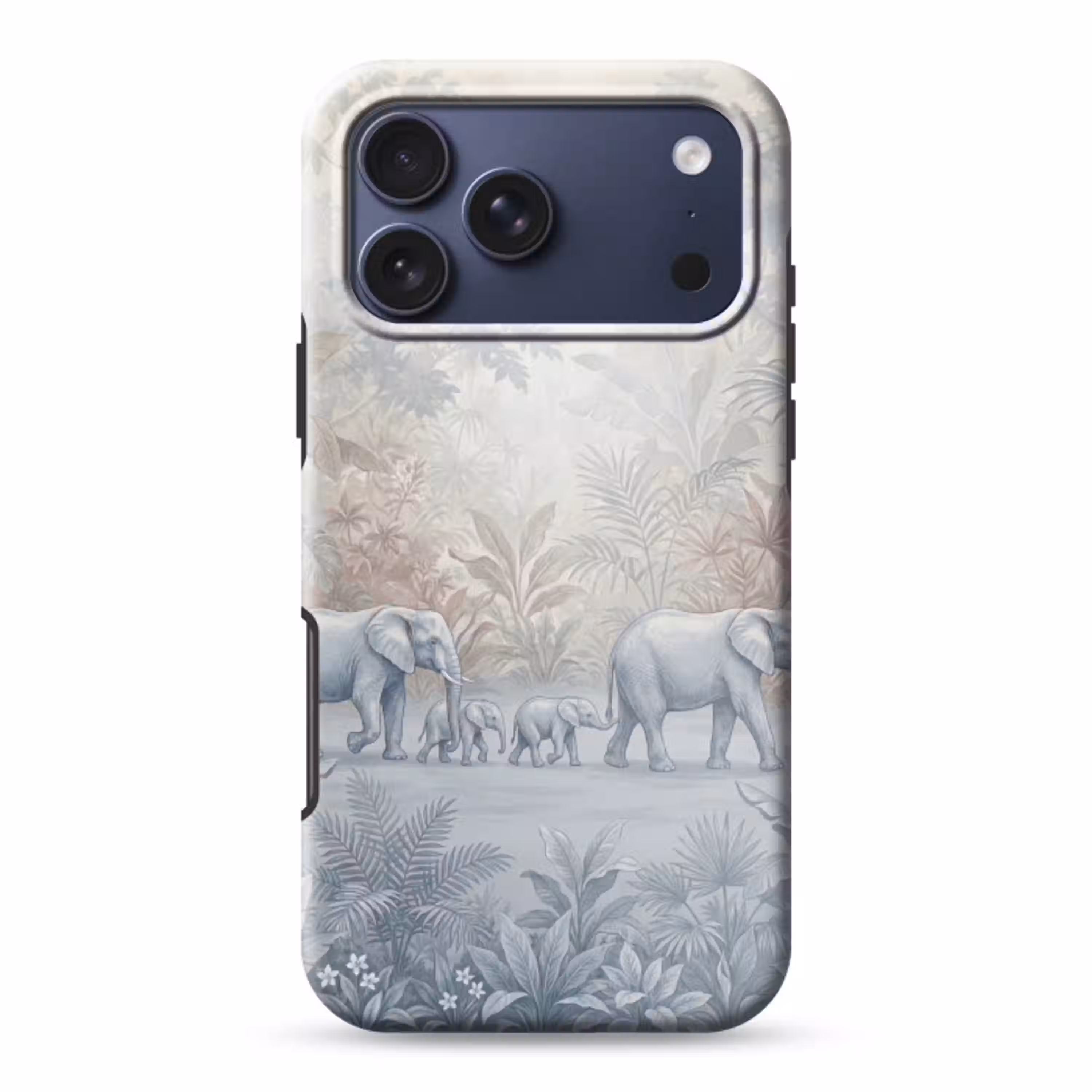 Olifant - Familie - Jungle - Illustratie - Grijs Toughcase MagSafe Apple iPhone 17 Pro Max klein -3d