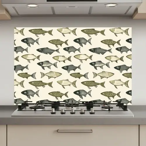 Vissen - Klassiek - Groen keuken achterwand spatscherm klein 900 -3d_website