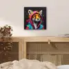 Graffiti - Vos - Jas - Pop art aluminium wit klein -sfeer3
