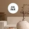 Spreuken - Grl pwr - Meisjes - Quotes - Kinderen Wandcirkel kunststof plaat 5mm dik klein -sfeer1