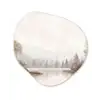 Rivierlandschap - Minimalistisch - Aardetinten Wandcirkel Organisch Forex 3mm klein -3d