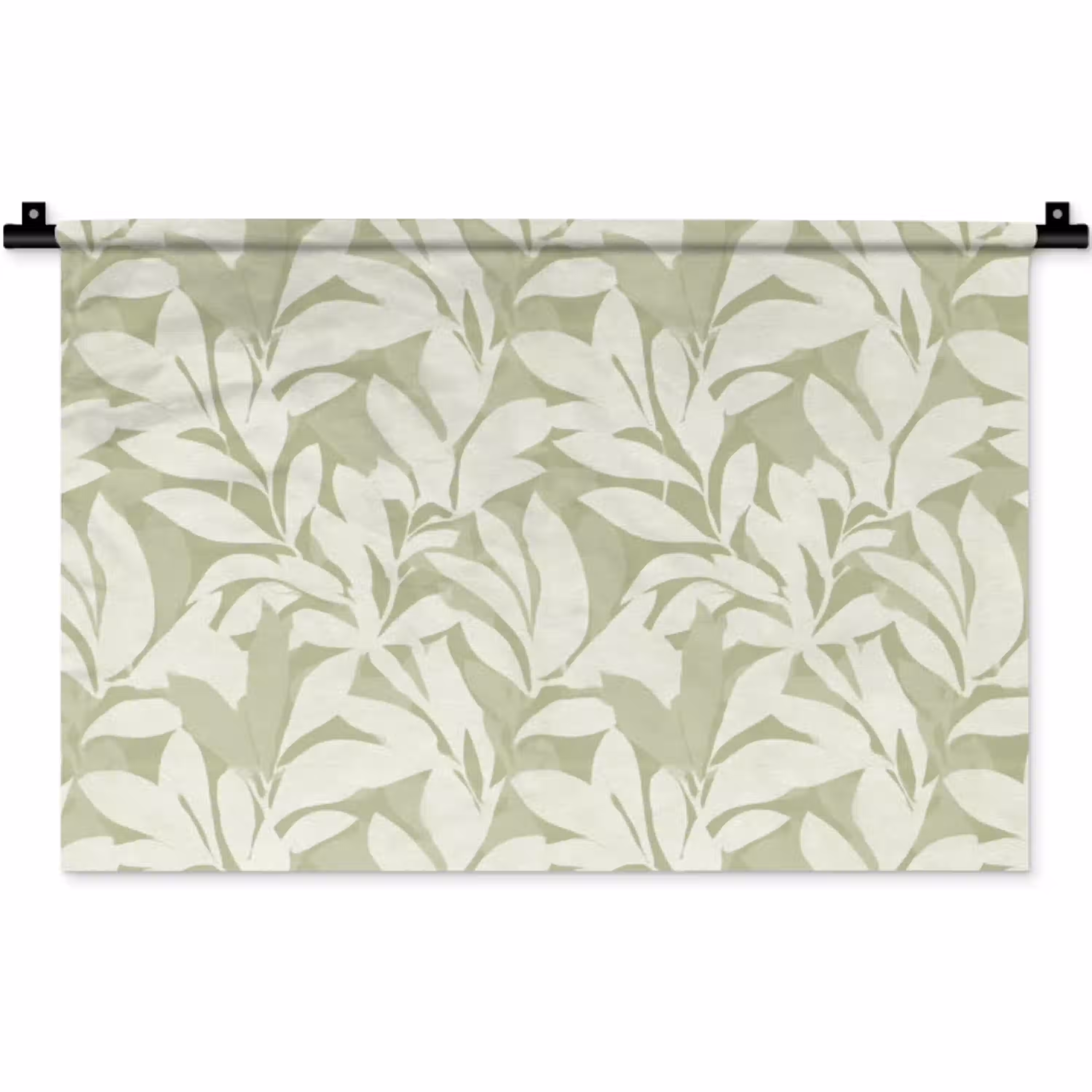 Saliegroen - Botanisch - Minimalistisch - Patroon Wandkleed katoen klein 269 -zz3d