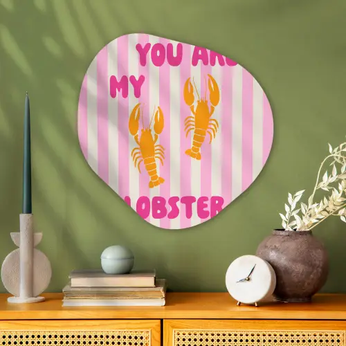 Lobster - Love - Valentijn Wandcirkel Organisch Aluminium middel -sfeer2