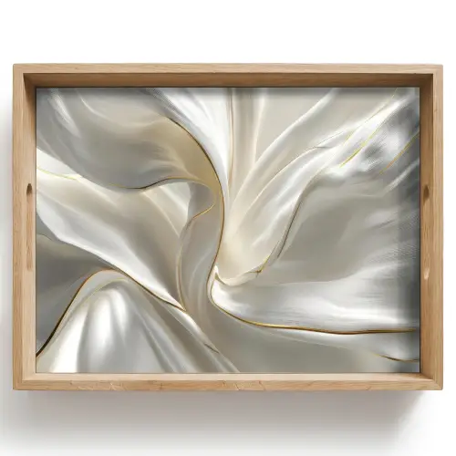 Stof - Plooien - Goud Dienblad Rechthoek middel -z3d_shopping