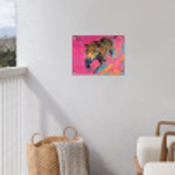 Luipaard - Roze - Oranje - Blauw - Verf tuinposter los doek klein -sfeer8
