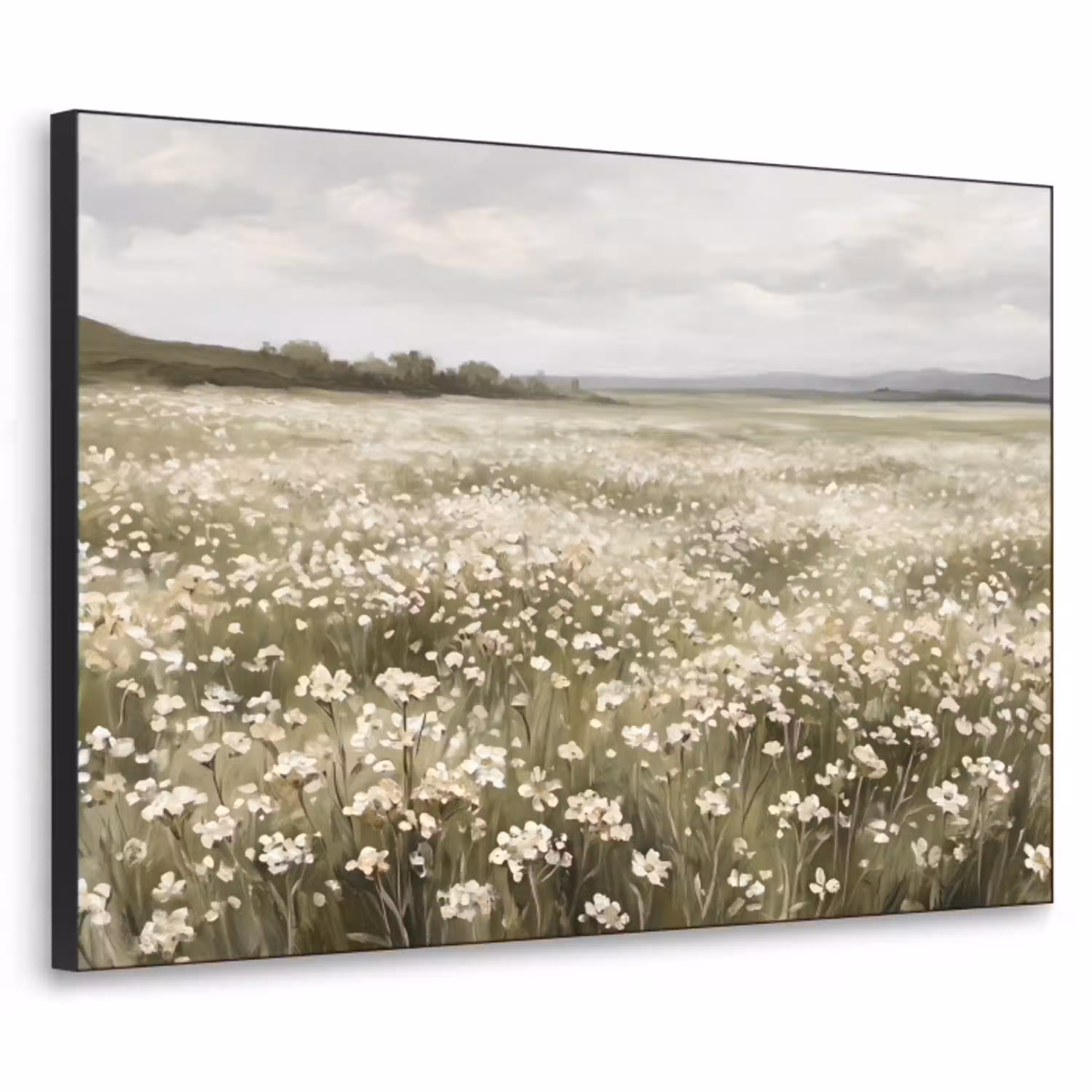 Illustratie - Landschap - Wit Textielframe zwart klein -3d